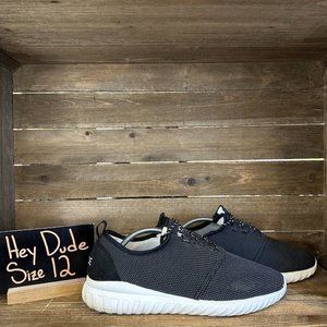 Mens Hey Dude‎ Renova Sox Black Lace Up Athletic Casual Shoes Sneakers Size 12 D